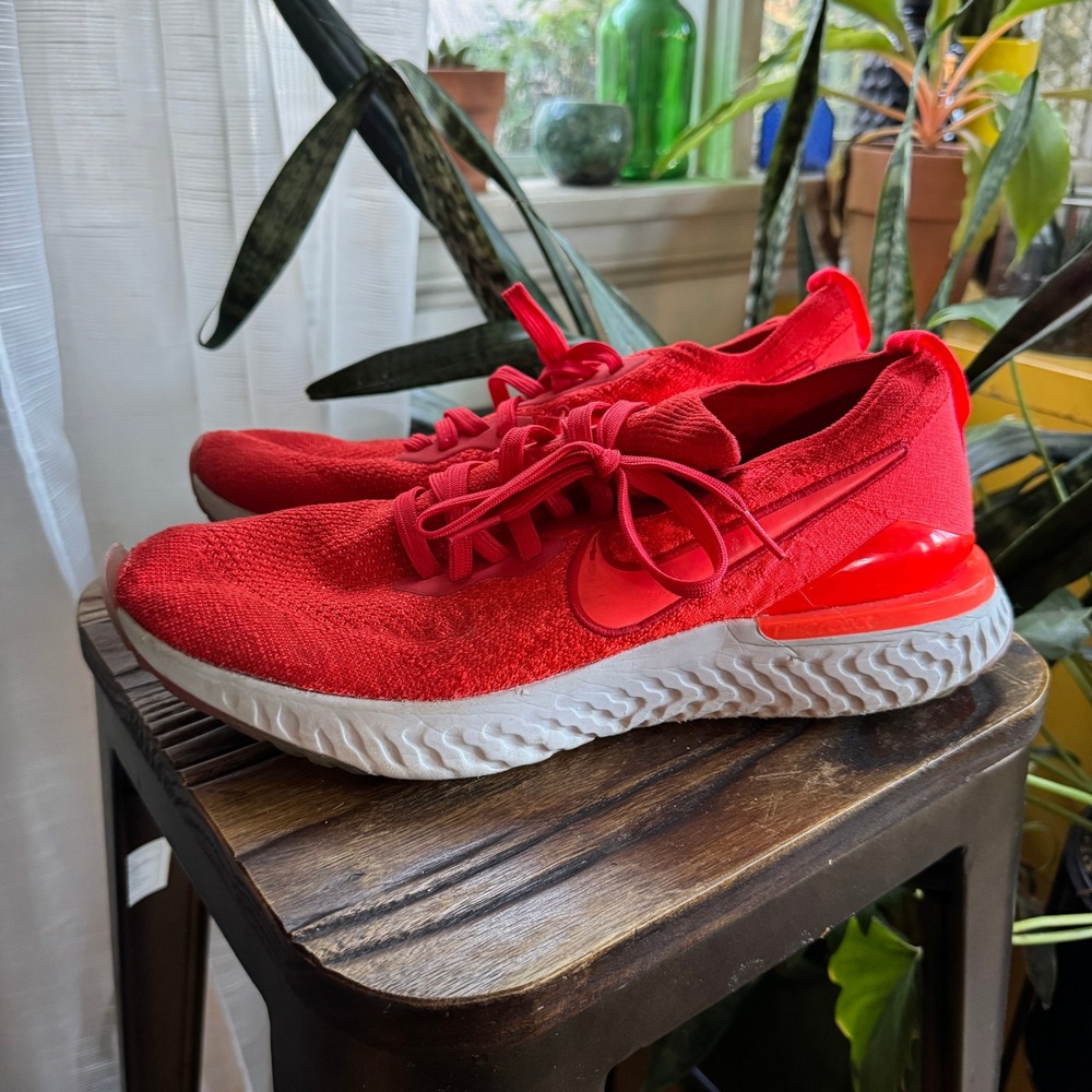 Nike Epic React Flyknit 2 Mens Running Shoes Red Crimson Size 13